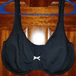 42G Bra Cacique Lane Bryant Unlined Cotton Black Full Coverage Plus Size